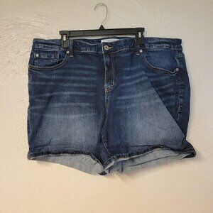 Torrid Denim Dark Wash Shorts High-rise Blue Beach Size 24